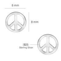 Maßenansicht von Peace Ohrstecker in 925 Silber von Sofia Milani - E0756