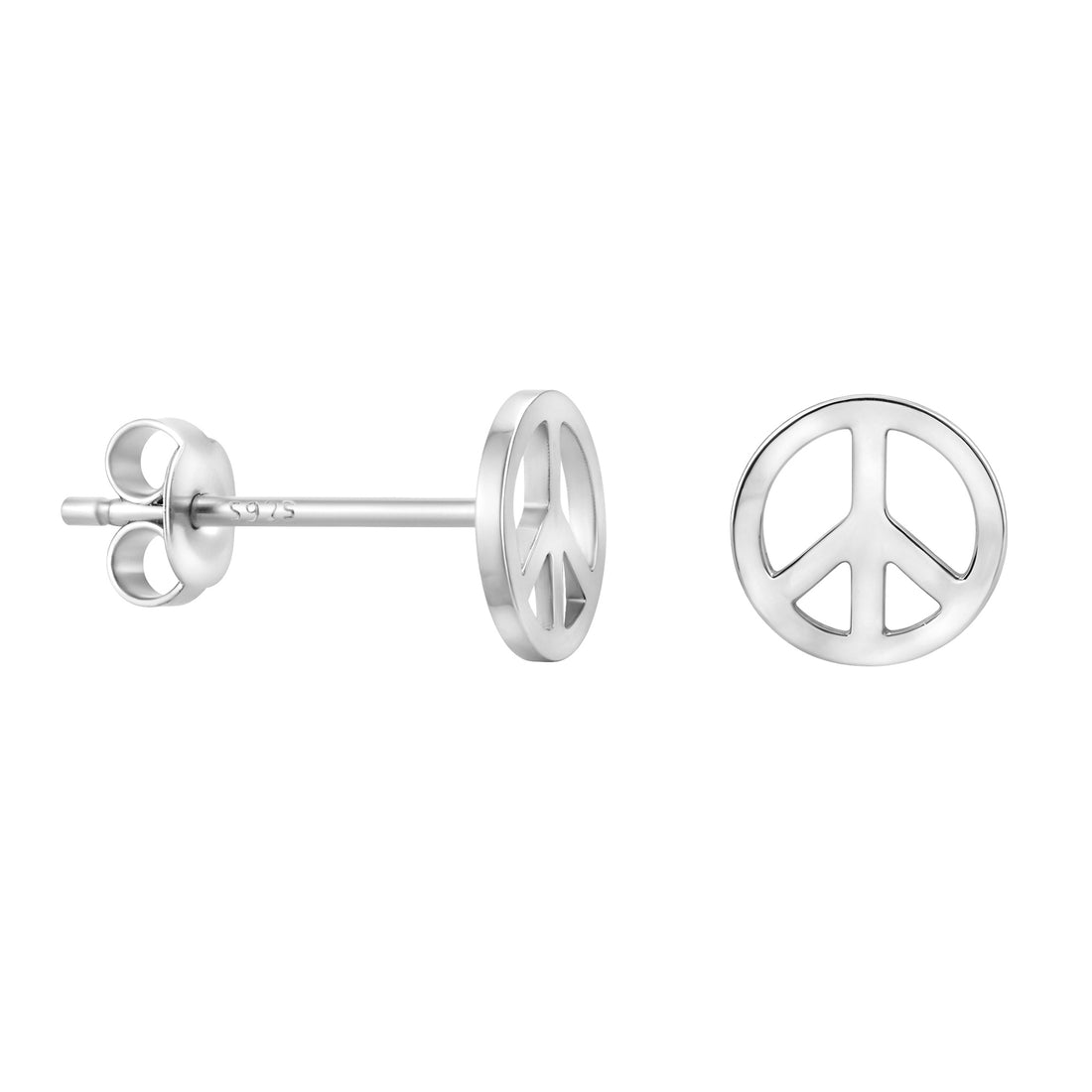 Haupt- und Seitenansicht von Peace Ohrstecker in 925 Silber von Sofia Milani - E0756