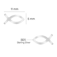 Maßenansicht von Fisch Ohrstecker in 925 Silber von Sofia Milani - E0757