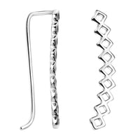 Gebogen Ohrklemme in 925 Silber