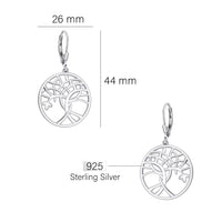 Baum Ohrhänger in 925 Silber