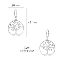 Baum Ohrhänger in 925 Silber