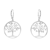 Baum Ohrhänger in 925 Silber