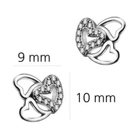 Herz Ohrstecker in 925 Silber