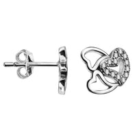 Herz Ohrstecker in 925 Silber
