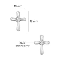 Kreuz Ohrstecker in 925 Silber