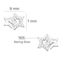 Maßenansicht von Stern Ohrstecker in 925 Silber von Sofia Milani - E0838