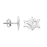 Haupt- und Seitenansicht von Stern Ohrstecker in 925 Silber von Sofia Milani - E0838