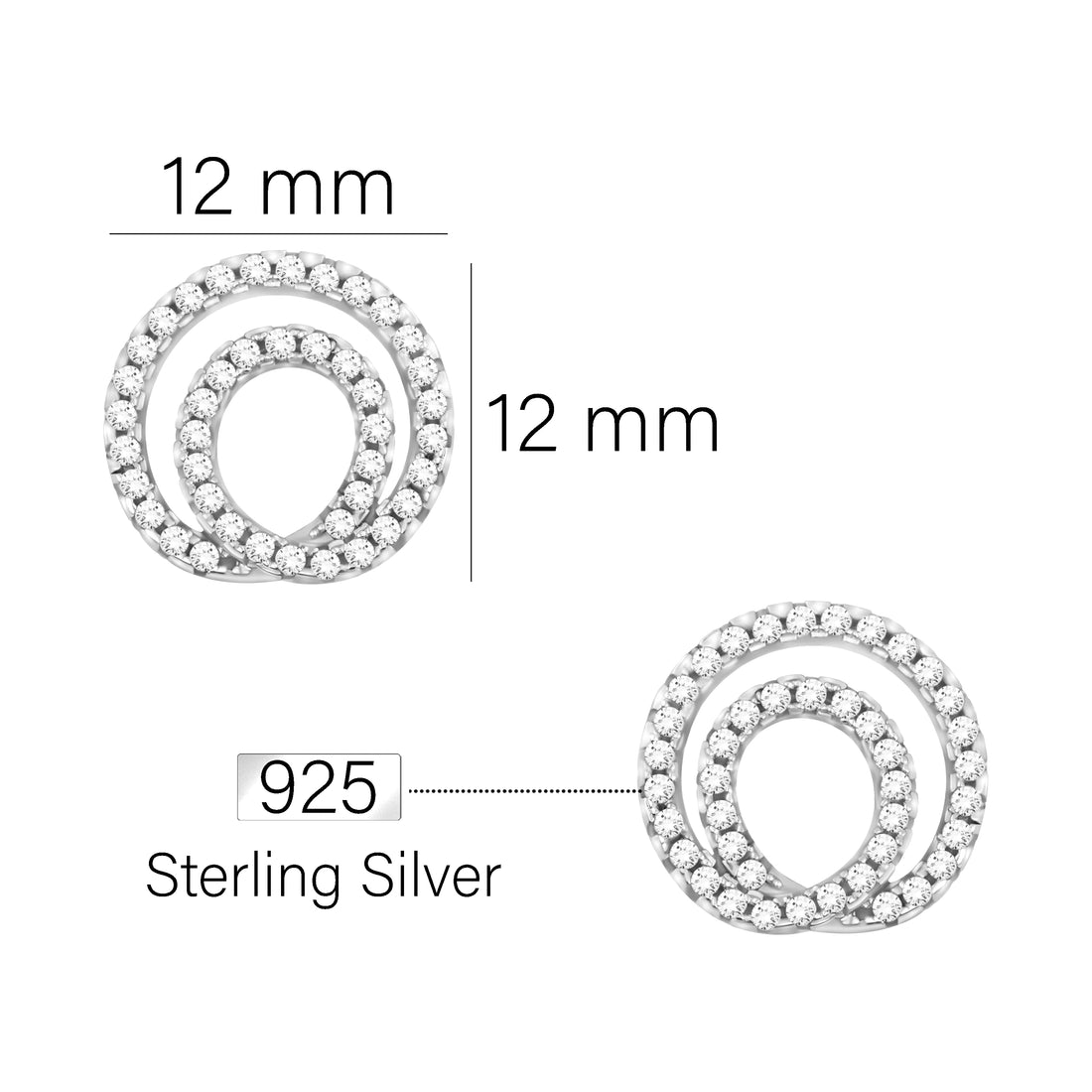 Kreis Ohrstecker in 925 Silber