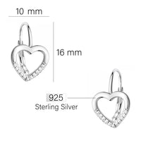 Herz Ohrhänger in 925 Silber