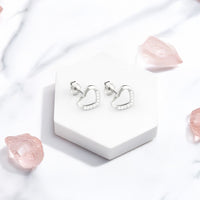 Herz Ohrstecker in 925 Silber