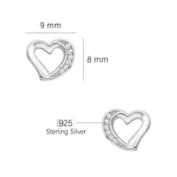 Herz Ohrstecker in 925 Silber