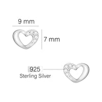 Herz Ohrstecker in 925 Silber