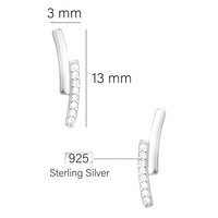 Maßenansicht von Gebogen Ohrstecker in 925 Silber von Sofia Milani - E0864