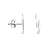 Haupt- und Seitenansicht von Gebogen Ohrstecker in 925 Silber von Sofia Milani - E0864