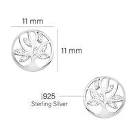 Baum Ohrstecker in 925 Silber