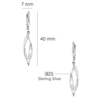 Maßenansicht von Gedreht Ohrhänger in 925 Silber von Sofia Milani - E0871