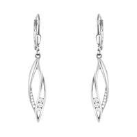 Haupt- und Seitenansicht von Gedreht Ohrhänger in 925 Silber von Sofia Milani - E0871