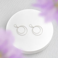 Doppel Kreis Ohrhänger in 925 Silber