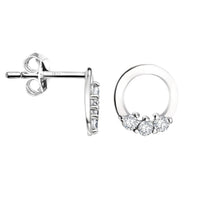 Kreis Ohrstecker in 925 Silber