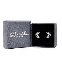 Halbmond Ohrstecker in 925 Silber