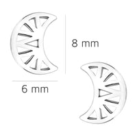Halbmond Ohrstecker in 925 Silber