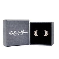 Halbmond Ohrstecker in 925 Silber