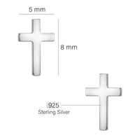 Kreuz Ohrstecker in 925 Silber