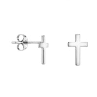 Kreuz Ohrstecker in 925 Silber