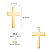 Kreuz Ohrstecker in 925 Silber