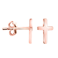 Kreuz Ohrstecker in 925 Silber