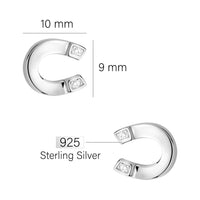 Hufeisen Ohrstecker in 925 Silber