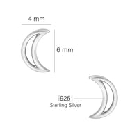 Halbmond Ohrstecker in 925 Silber