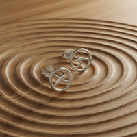 Welle Ohrstecker in 925 Silber