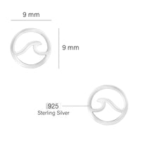Welle Ohrstecker in 925 Silber