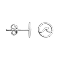 Welle Ohrstecker in 925 Silber