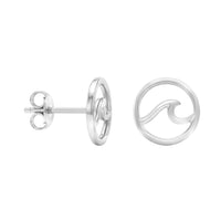 Welle Ohrstecker in 925 Silber