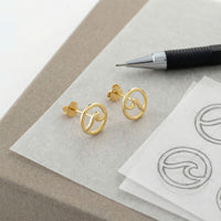 Welle Ohrstecker in 925 Silber