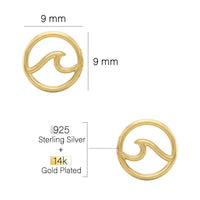 Welle Ohrstecker in 925 Silber