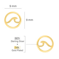 Welle Ohrstecker in 925 Silber