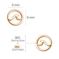 Welle Ohrstecker in 925 Silber