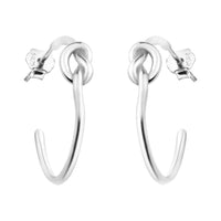 Knoten Steck Creolen in 925 Silber