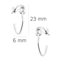 Knoten Steck Creolen in 925 Silber