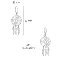 Traumfänger Ohrhänger in 925 Silber
