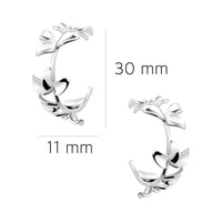 Blatt Steck Creolen in 925 Silber