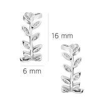 Blatt Steck Creolen in 925 Silber