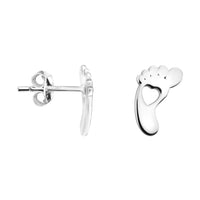 Herz Ohrstecker in 925 Silber