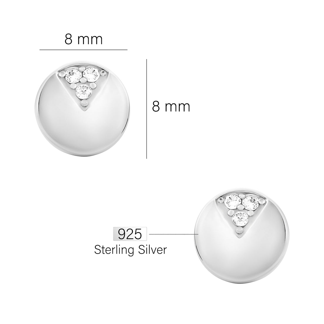 Kreis Ohrstecker in 925 Silber
