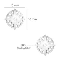 Sonne Ohrstecker in 925 Silber