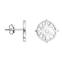 Sonne Ohrstecker in 925 Silber